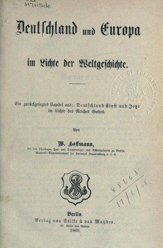 Deutschland und Europa im Lichte der Weltgeschichte