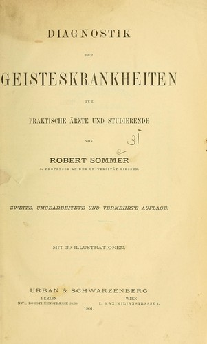 Diagnostik der Geisteskrankheiten für praktische Ärzte und Studierende