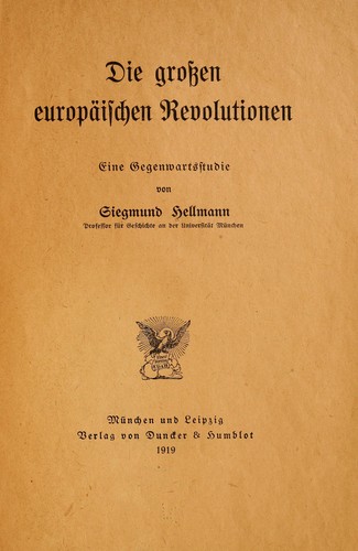 Die grossen europäischen revolutionen