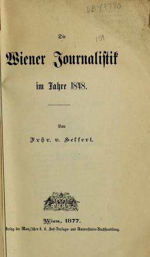 Die Wiener Journalistik im Jahre 1848