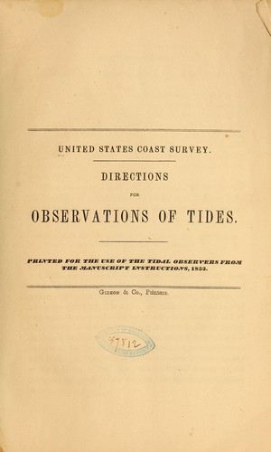 Directions for observations of tides...