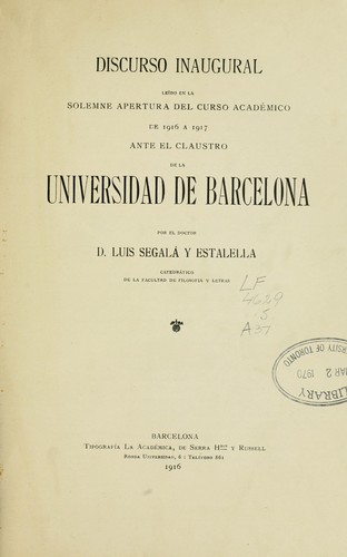 Discurso inaugural