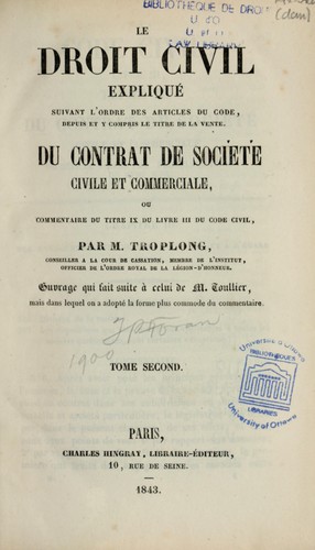Du contrat de société