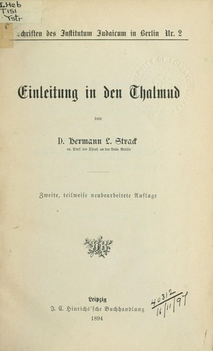 Einleitung in den Talmud