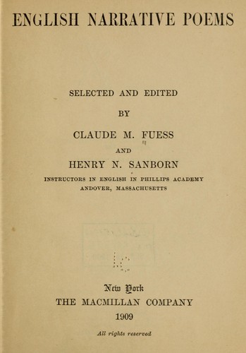 English narrative poems