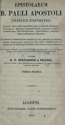 Epistolaum B. Pauli triplex expositio