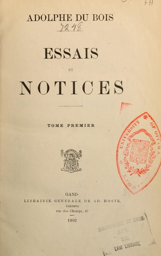 Essais et notices