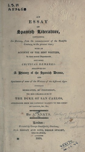 An essay on Spanish literature
