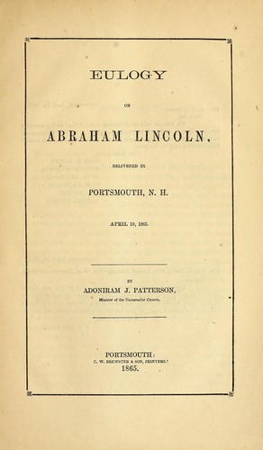 Eulogy on Abraham Lincoln