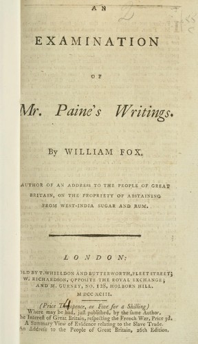 An examination of Mr. Paine's writings