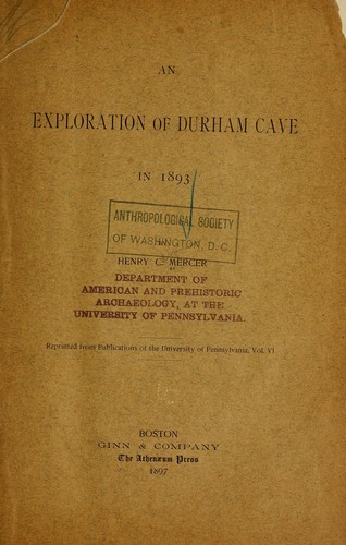An exploration of Durham Cave in 1893