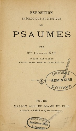 Exposition théologique et mystique des Psaumes