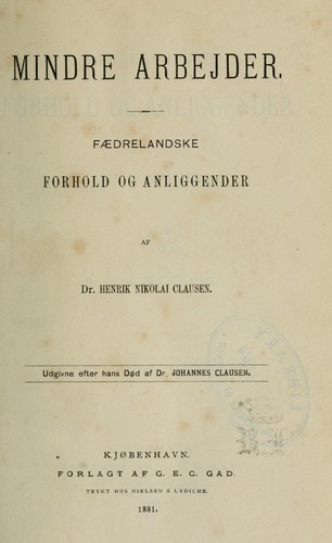 Faedrelandske forhold og anliggender