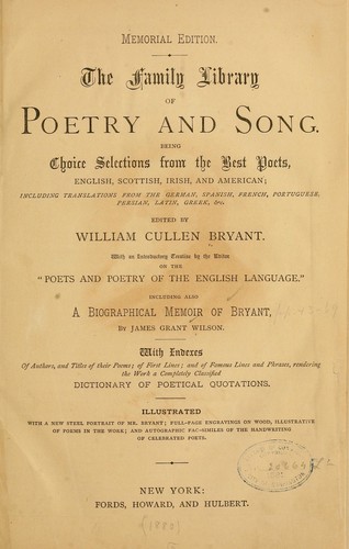 The family library of poetry and song