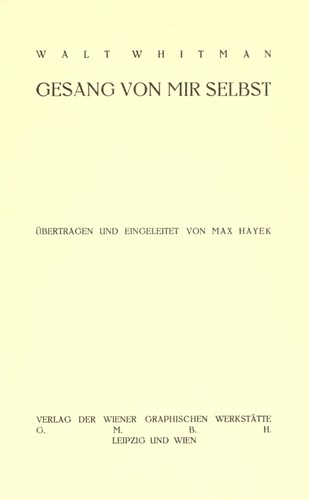 Gesang von mir selbst
