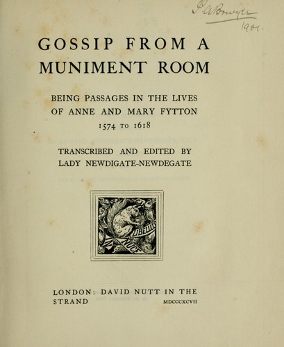 Gossip from a muniment room