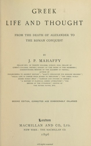 Greek life and thought