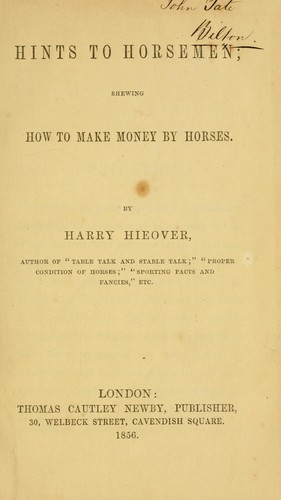 Hints to horsemen