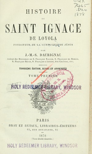 Histoire de Saint Ignace de Loyola