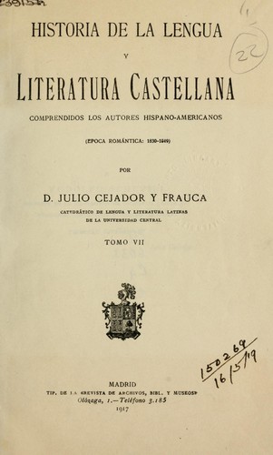 Historia de la lengua y literatura castellana