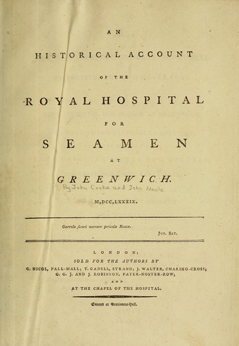 An historical account of the Royal Hospital for Seamen at Greenwich