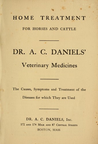 Home treatment for horses and cattle