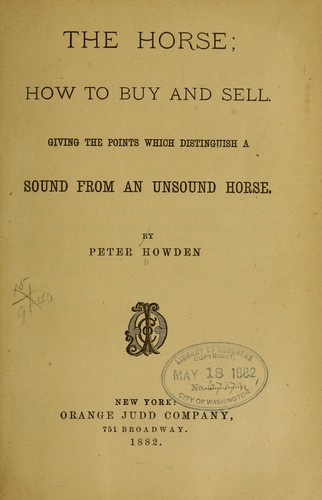 The horse; how to buy and sell
