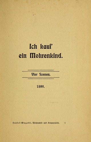 Ich kauf' ein Mohrenkind