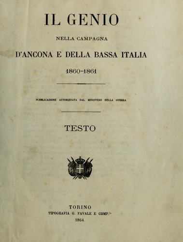 Il Genio nella campagna d'Ancona e della Bassa Italia, 1860-1861