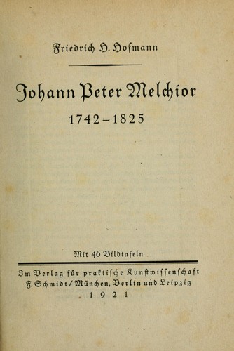 Johann Peter Melchior, 1747-1825