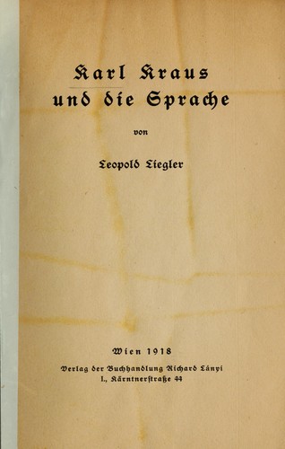 Karl Kraus und die Sprache