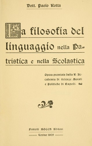La filosofia del linguaggio nella patristica e nella scolastica