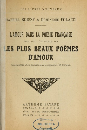 L'amour dans la poésie française