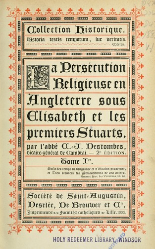 La persécusion religieuse en Angleterre sous Elisabeth et les premiers Stuarts