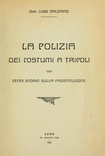La polizia dei costumi a Tripoli, con cenni storici sulla prostituzione