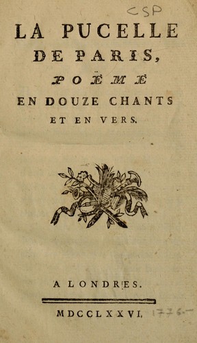 La pucelle de Paris, poëme en douze chants et en vers