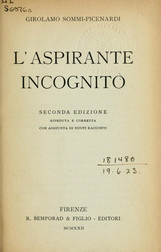 L'Aspirante incognito