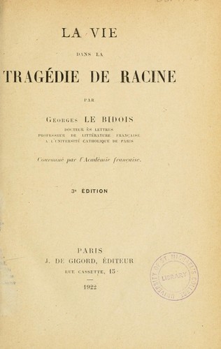 La vie dans la tragédie de Racine