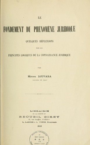 Le fondement du phénomène juridique