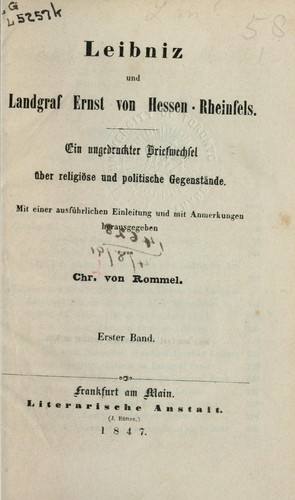 Leibniz und Landgraf Ernst von Hessen-Rheinfels