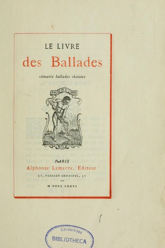 Le livre des ballades: soixante ballades choisies