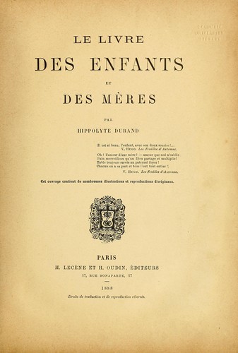 Le livre des enfants et des mères