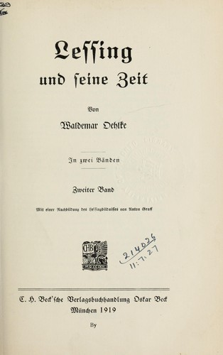 Lessing und seine Zeit