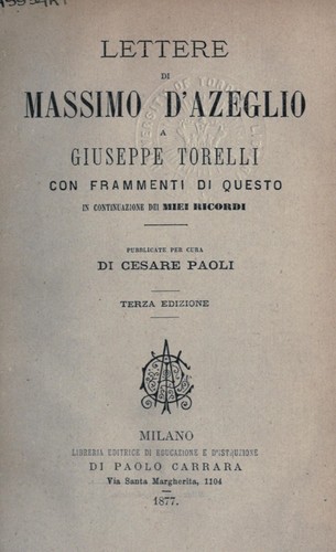 Lettere a Giuseppe Torelli