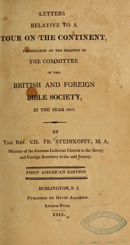 Letters relative to a tour on the continent