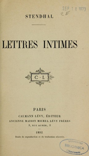 Lettres intimes