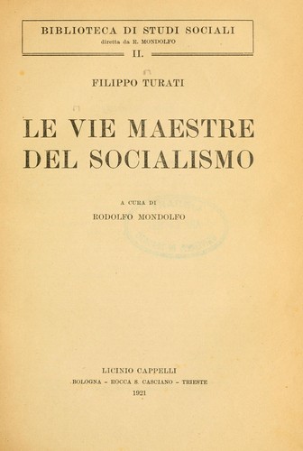 Le vie maestre del socialismo