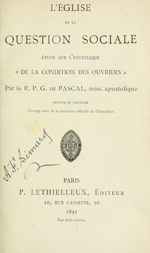 L'église et la question sociale