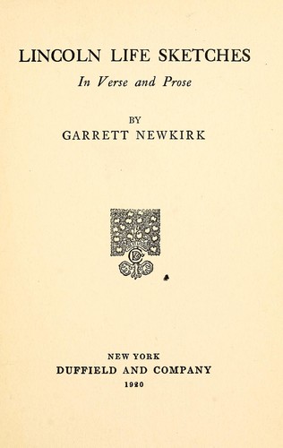 Lincoln life sketches in verse and prose