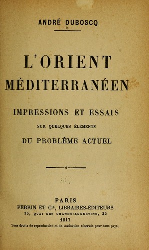 L' Orient méditerranéen